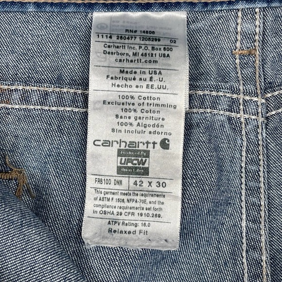 Carhartt fr‎ Fire Resistant Jeans Relaxed Fit, Men's 42x30 - Picture 9 of 15